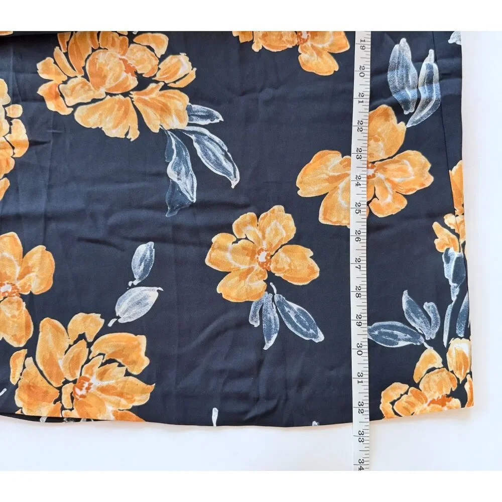 NWT Anthro Paper Crown Primrose Wide Leg Floral Pleated Pants in Blue & Yellow 8 - Picture 11 of 12